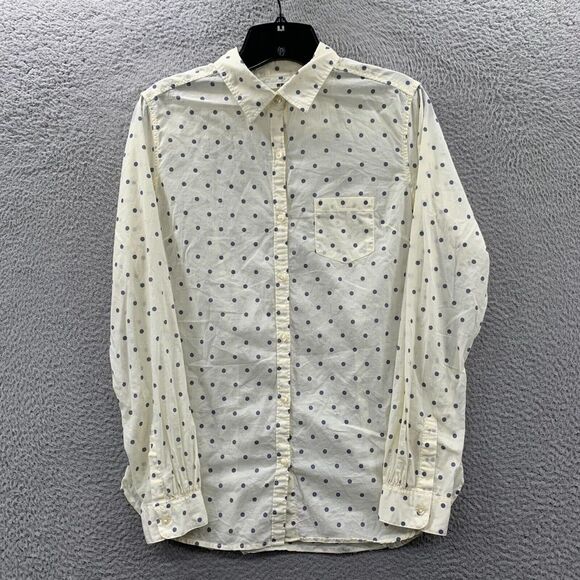 Uniqlo Tops - UNIQLO Shirt Womens Medium Button Up Blouse Top Polka Dot Long Sleeve